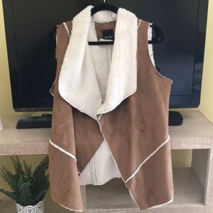 Faux fur lined vest